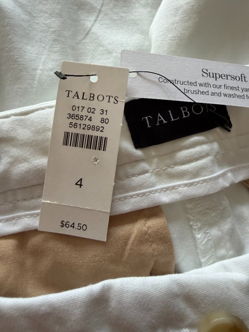 Talbots Relaxed Chino Shorts Size 4 White - Picture 8 of 8
